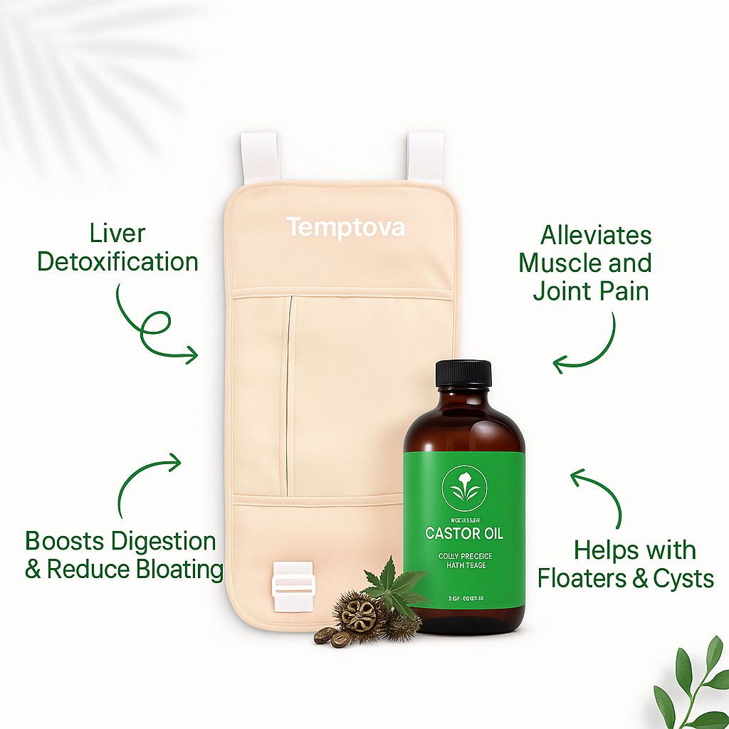 Temptova Liver Wellness Pack (Wrap + Castor Oil)